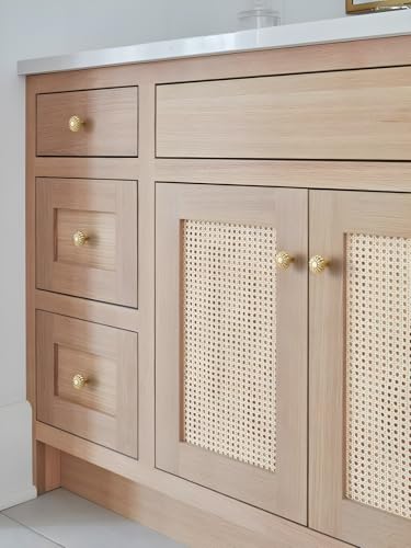 Brushed Gold Cabinet Knobs 10 Pack Brass Drawer Pulls Kitchen Cupboard Bathroom Dresser Cabinet Hardware Handles Zinc Alloy - color: Brushed Gold, size: Knob
