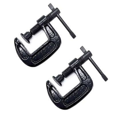 1-Inch C-Clamp Set, Heavy-Duty Cast Iron C-Clamps with 0.8-Inch Throat for Woodworking, Welding, and Building(2Pcs) - color: (2pcs)