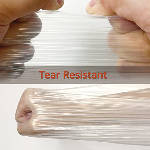 8-Pack Plastic Drop Cloth, 9x12 Feet Clear Plastic Painting Tarps Waterproof, 1 Mil Thick Drop Sheet for Furniture Couch Floor Cover - size: 8 Pack, 9'x12'