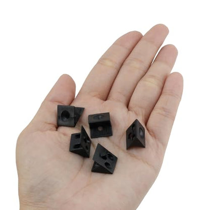 Oedema 150 Pcs Drawer Bottom Support Brackets Drawer Bottom Sagging Repair Fix Mending Wedges 90 Degree Drawer Plastic Angle Code Bracket Fastener, Black - color: Black