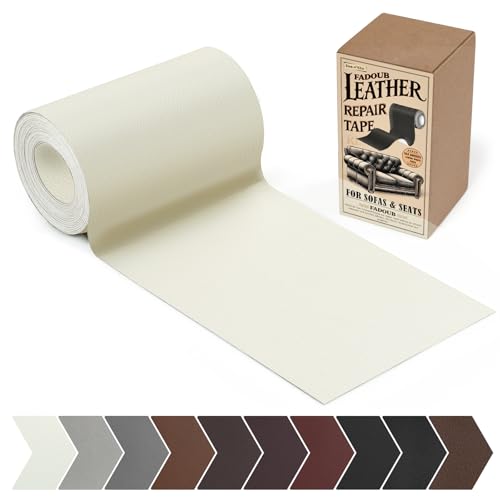 Leather Repair Patch, 4 x 63In Self Adhesive Leather Repair Tape for Furniture, Vinyl Repair Tape for Repairing Vinyl, Couch, Sofa, Car Seats, Car Interior (Beige White/Cream) - color: Beige White, size: Litchi Grain 4 x 63 In