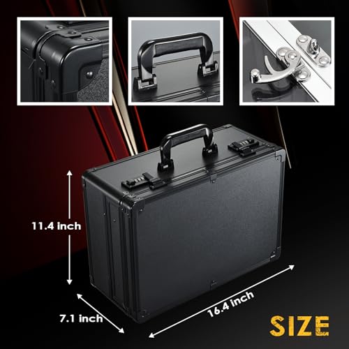Yueieoun Barber Case 6 Clippers Sliding Tray, Profesional Barbers Briefcase Tool Case, Barber Cases for Clippers and Supplies, Hair Scissors Trimmer Organizer, Salon Hair Grooming Hard Travel Suitcase - color: Black Sliding Trays