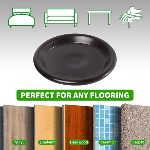 1 5/8" Round Carpet Bottom Furniture Caster Cups, Reusable Furniture Sliders for Hardwood Floors,Felt Furniture Pads Coasters to Protect Tile or Laminate Floors from Scratches, Brown/Gray (24 Pack) - size: 1-5/8 Inch, 24 Pack
