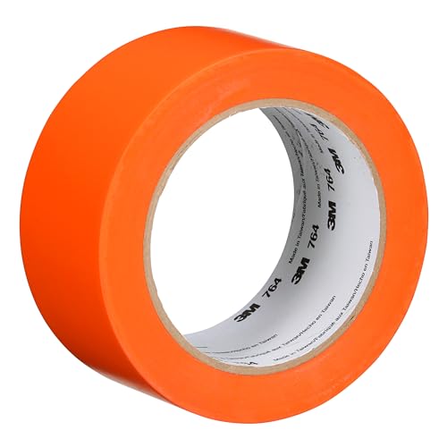3M Vinyl Tape 764, General Purpose, 2 in x 36 yd, Orange, 1 Roll, Light Traffic Floor Marking, Social Distancing, Color Coding, Safety, Bundling - color: Orange, size: 2 in X 36 Yd