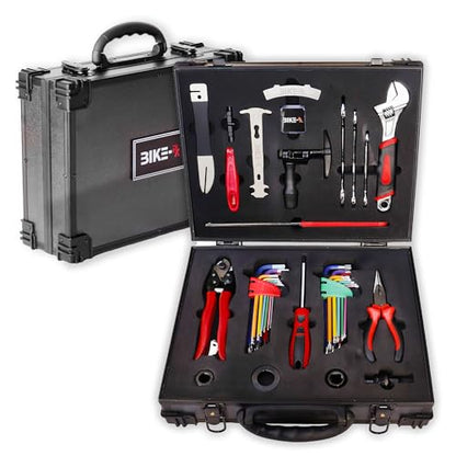 Elite 37-Piece Bike Tool Kit – Bicycle Repair & Maintenance Set for Mountain, Road, BMX & E-Bikes, w/Chain Breaker, Tire Repair Tools & Locking Hard Case