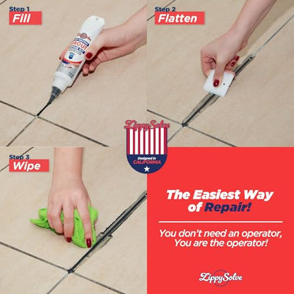 ZippySolve Tile Grout, Repair Kit, Restore & Renew Tile Joints Line, Fast Drying Tile Grout Paint Squeeze Tube for Bathroom Shower Kitchen Floor, Waterproof (8.8 oz, Dark Grey/Anthracite) - style: Dark Grey / Anthracite