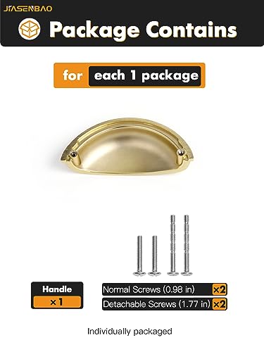 Brushed Gold Cabinet Cup Pulls 3" Hole Center 10 Pack Brass Drawer Pulls Kitchen Hardware Cabinet Handles Dresser Handles Knobs - color: Brushed Gold, size: 3"(76mm) Hole Center