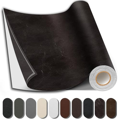 Leather Repair Patch, Strong Sticky Repair Patch Self Adhesive Waterproof, DIY Large Vinyl Patches for Couches, Furniture, Sofa, Car, Chair (Coffee, 3.5X79 inch) - color: Glossy Coffee, size: 3.5X79 inch