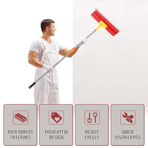 Drywall Tools Skimming Blade Set with Extension Handle and Transport Case - Two Sets of 10"" 15"" 24"" & 31"" Thickened Blades, Professional Drywall Finishing Tools for Drywall/Wallboard