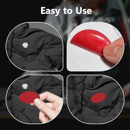 Down Jacket Patches Nylon Repair Tape Self-Adhesive Repair Patch | Pre-Cut, Waterproof Tear-Resistant Rip-Stop Nylon Fabric Patches to Fix Holes in Clothing, Sleeping Bags - color: Red