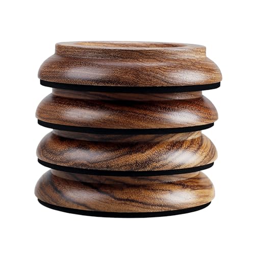 Upright Piano Caster Cups,Premium Quality Hardwood Piano Caster Pads Furniture Leg Pad Set of 4,with Non-Slip Moisture-Proof& Anti-Noise Felt Pads (Zebra Wood) - color: Zebra Wood