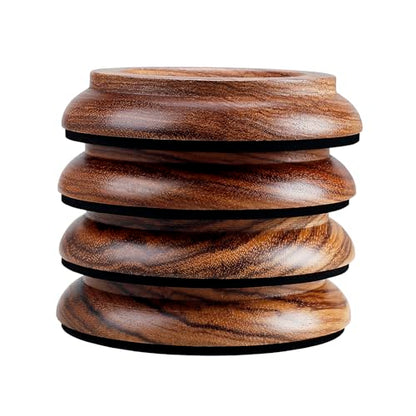 Upright Piano Caster Cups,Premium Quality Hardwood Piano Caster Pads Furniture Leg Pad Set of 4,with Non-Slip Moisture-Proof& Anti-Noise Felt Pads (Zebra Wood) - color: Zebra Wood