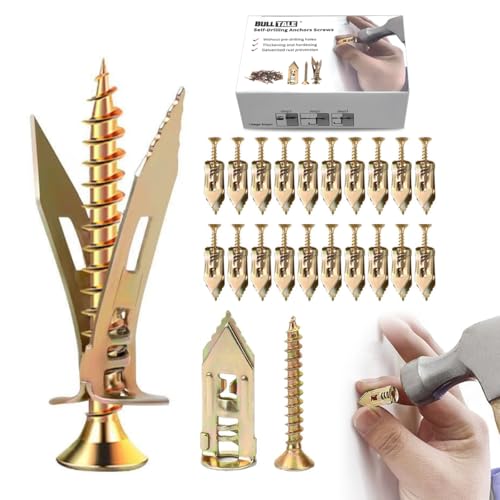 Self-Drilling Drywall Anchors,Drywall Screws and Anchors,Dry Wall Anchors,Wall Anchors for Drywall and Door Hinge Repair Tool Easy for Fixing Garden Statues,Patio Furniture,Garden Decor(1.18IN,20pcs) - color: 1.18in,20PCS