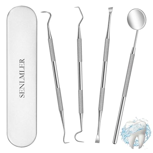 Dental Tools, Professional Plaque Remover Teeth Cleaning Tool Kit, Stainless Steel Dental Pick Tartar Scraper Tooth Cleaner, Oral Care Hygiene Set for Dentist Personal Pets with Storage Box