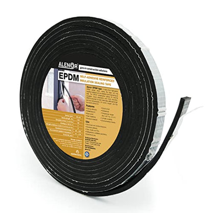 Alenor EPDM Black Foam Insulation Tape Self Adhesive 1/5"x1" x 50' Ft –Pack of 1- Weather Stripping for Doors & Windows,Soundproofing,Door Seal,Weatherstrip,Pipe Cooling,Air Conditioning Seal Strip - size: 1/5"x 1" Inch X 50' Ft