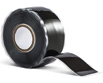 Romeda 1 Inch x 5 FT Black Self-Fusing Silicone, Thickness 1mm Hose Repair Tape, Heavy Duty and Leak Proof Rubber Hose Tape, Pipe for Water - Black - color: Black, size: 1mm (Thickness)
