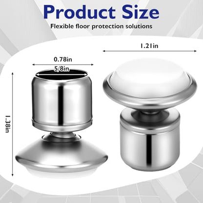 Chunful 16 Pcs 5/8'' Swivel Glides with Beveled Ferrule for Stacking Chair Nylon Steel Plate Base Replacement Swivel Chair Glide Adjustable Furniture Leveler Feet Nickel Plated