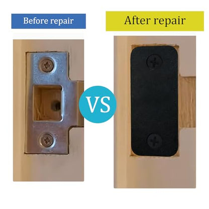 Door Edge Latch Hole Cover Plate for Deadbolt, Stainless Steel Door Edge Hole Filler Plate to Hide Unused Latch Holes, 1" x 2-1/4" (57 x 25 mm) (Black, 1" x 2-1/4") - color: Black