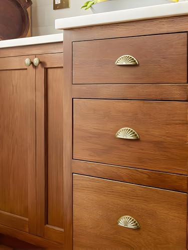 Brushed Gold Cabinet Cup Pulls 2.5" Hole Center 10 Pack Brass Drawer Pulls Kitchen Hardware Cabinet Handles Dresser Handles - color: Brushed Gold, size: 2.5"(64mm) Hole Center