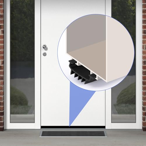 Nuanchu 1 PC 36 Inch Hardware U Shaped Rubber Door Bottom Sweep Weather Stripping Seal for Exterior/Front Doors Weatherproof & Noise Reducing Includes Rubber Door Seal Bottom Only (Black) - size: 36 Inch