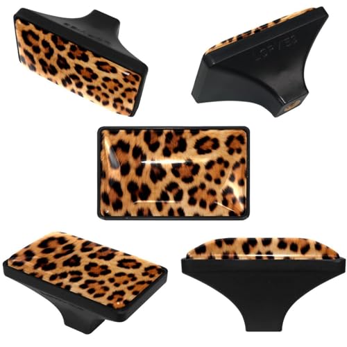 4 Pack Rectangular Black Drawer Pulls with Screws for Cabinets Bookcase Drawers Drawer, Animal Leopard Print - color: color31452