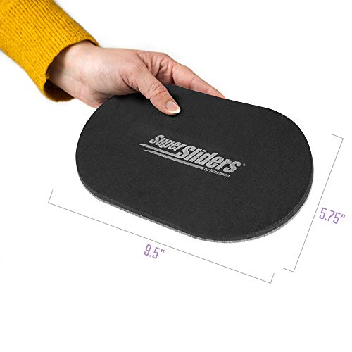 Super Sliders 9 1/2” x 5 3/4” Reusable XL Heavy Furniture Sliders, Felt Floor Protectors for Hardwood Floors, Brown (4 Pack)