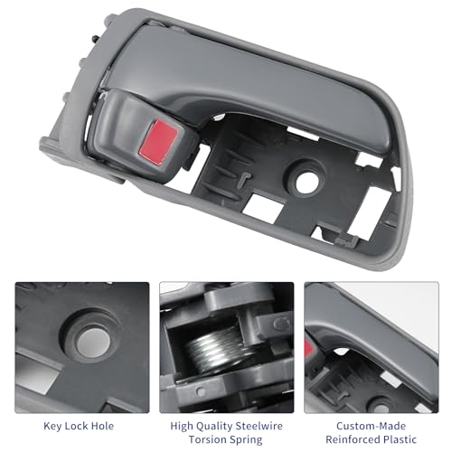 2Pcs Interior Door Handles for Toyota Sienna 2004-2010,Replaces 69206-AE010 69205-AE010, Gray - color: Gray