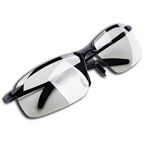 YIMI Polarized Photochromic Driving z87 Sunglasses For Men Women Day and Night safety glasses - color: Black Frame