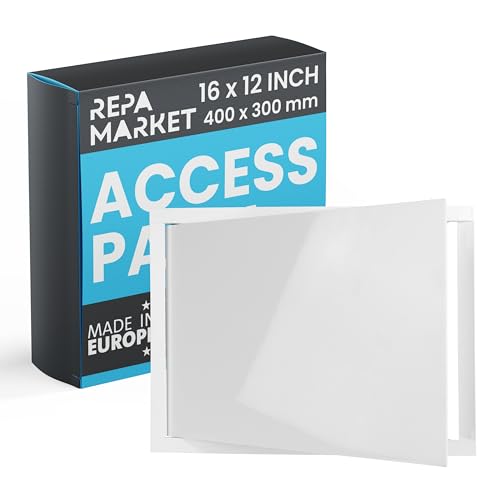 Repa Market 16 x 12 Inch Wall Access Panel for Drywall – White ABS Plastic Wall Hole Cover Plate/Plumbing Access Panel for Drywall & Ceiling/Cover Plates with Latch – Durable Service Hatch - color: White, size: 16 x 12