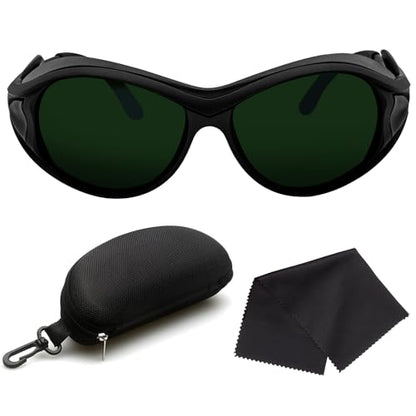 Red Light Therapy & Laser Safety Glasses - Green Tinted Eye Protection for Tanning Beds & Laser Hair Removal (190nm-450nm & 560nm-2000nm), ANSI Certified for Cosmetology Operators - color: Green-1