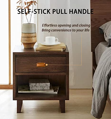 6 Pack Self-Stick Instant Cabinet Handle Pulls Drawer Pull Helper with Adhesive Sliding Door Handle Stick On Handle for Glass Windows Wardrobes Peel and Stick Knob Drill Free 6pcs/Set (Brown) - color: Brown