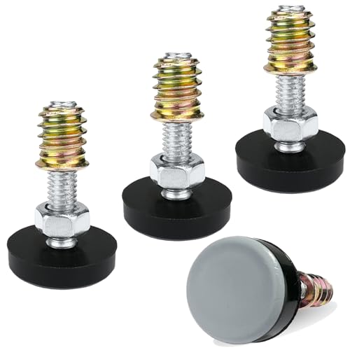 WAFJAMF M8 Thread Leveling Feet PTFE(Teflon) Bottom(28mm Base), Adjustable Furniture Feet Threaded Screw in Furniture Glide Leveler for Carpet and Hardwood Surface (28mm Base M8x1.5-4 Pack) - size: 28mm Base M8x1.5"-4 Pack