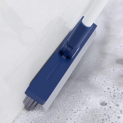 IVYROLL Grout Brush with Long Handle, Grout Cleaner Brush for Tile Floors, Stiff Bristles for Crevice, Tile Line, Shower, Kitchen, Bathroom - color: Blue