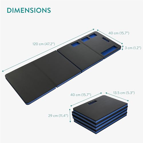 Navaris Mechanics Mat - Memory Foam Kneeling Pad - Made from Thick EVA Material - Lightweight, Portable and Foldable - Multiple Uses - 120cm x 40cm x 3cm (47.2" x 15.8" x 1.2")