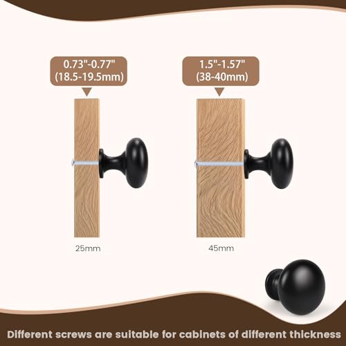 15 Pack Kitchen Cabinet Knobs, 1-3/16 Inch(29.5mm) Drawer Knobs Dresser Knobs,Matte Black Knobs Solid Drawer Pulls,Kitchen Cabinet Pulls for Dresser Drawers - color: Matte Black
