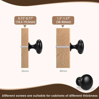 15 Pack Kitchen Cabinet Knobs, 1-3/16 Inch(29.5mm) Drawer Knobs Dresser Knobs,Matte Black Knobs Solid Drawer Pulls,Kitchen Cabinet Pulls for Dresser Drawers - color: Matte Black