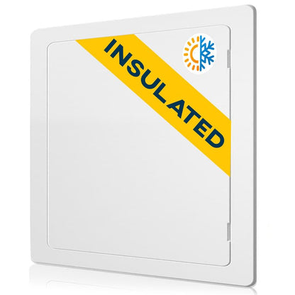 Access Panel for Drywall - 12 x 12 inch - Insulated - Wall Hole Cover - Access Door - Plumbing Access Panel for Drywall - Heavy Durable Plastic White - size: 12 x 12 Insulated
