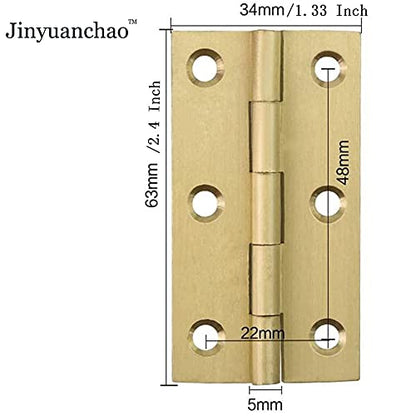 Mini Solid Brass Hinges Cabinet Drawer Butt Hinges for Jewelry Chest Wood Box,1/1.5/2.5Inch,Butt Hinges,8PCS (2.5Inch) - size: 2.5Inch