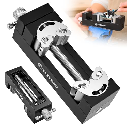 Fractal Vise, Mini Vise Clamp, Self-Adjusting Drill Press Bench Vice, CNC-Machined Aluminum Alloy Jaw Clamp for Irregular Shapes on Home Improvement, Workbench, DIY, Woodwork (Black) - color: Black