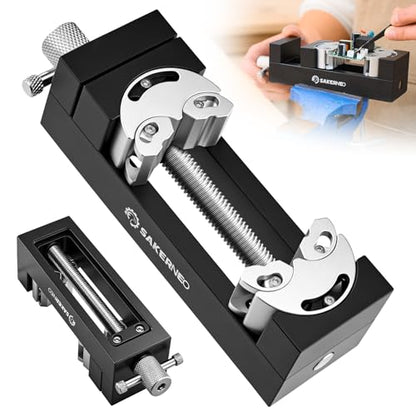 Fractal Vise, Mini Vise Clamp, Self-Adjusting Drill Press Bench Vice, CNC-Machined Aluminum Alloy Jaw Clamp for Irregular Shapes on Home Improvement, Workbench, DIY, Woodwork (Black) - color: Black