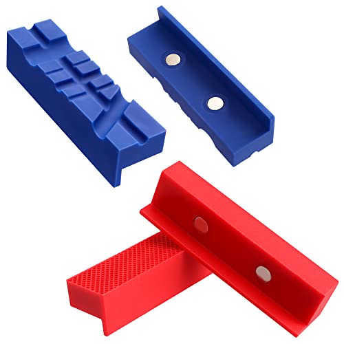 WORKPRO 2-Pair 4-1/2" Vise Jaw Pads, Magnetic TPU Vise Jaw Protective Covers, 1 Multi-Groove Jaw Pads Set and 1 Standard Waffle Surface Jaw Pads Set - style: 4.5"