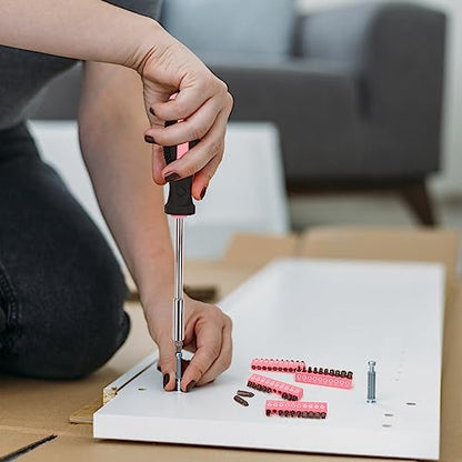 Pink Tool Set, 215 Pcs Lady's General Home Repairing Tools Kit For Girls & Women With Portable Bags, Includes All Essential for Home, Garage, Office and College Dormitory Use, Pink & Black - style: 215Pcs(Pink)