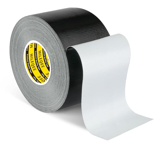 Duct Tape Heavy Duty Single Sided, Strong Adhesive High Strength, Waterproof Mesh Tape for Indoor and Outdoor Repairing Sealing Bonding, Easy Use Hand Tearable, 2.36 Inch x 66 Feet, Black - color: Black, size: 2.36″ x 66 FT