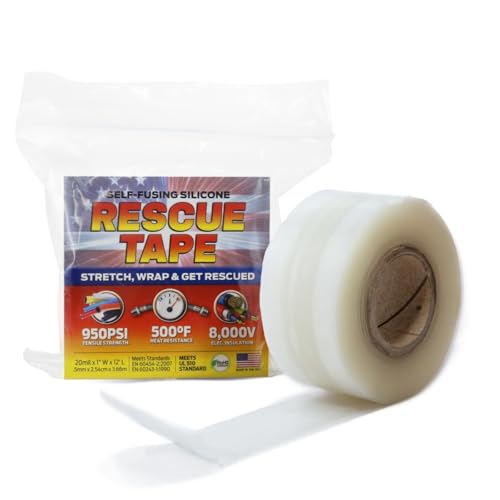 Bond It Rescue Tape, Self-Fusing Silicone for Emergency Plumbing, Pipe & Hose Repair, Electrical Insulation, Waterproof, 950PSI, Made in USA, 1" x 12', Clear - color: Clear, size: 1" x 12' x 20mil