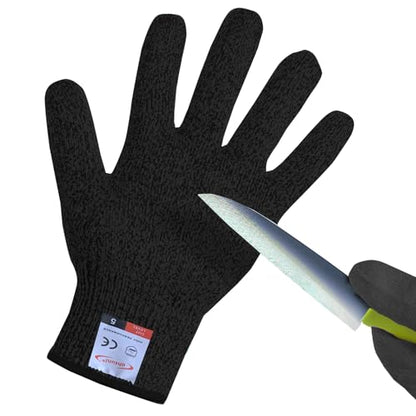 Cutting Gloves, 1 Pairs of Cut Resistant Gloves Food Grade, Cut Resistant Gloves for Kitchen, Oyster Shucking, Fish Fillet Processing, Carving Wood and Gardening(Small-Black) - color: Black, size: Small (Pack of 2)