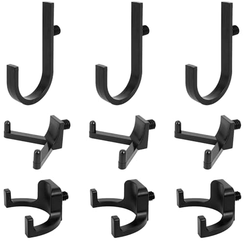 9 Pcs ABS Storage Shed Tool Hooks, J, U and V Shape Items Hangers, Storage Shed Shelves Tool Organizing Accessories for Ladders, Bulk Items