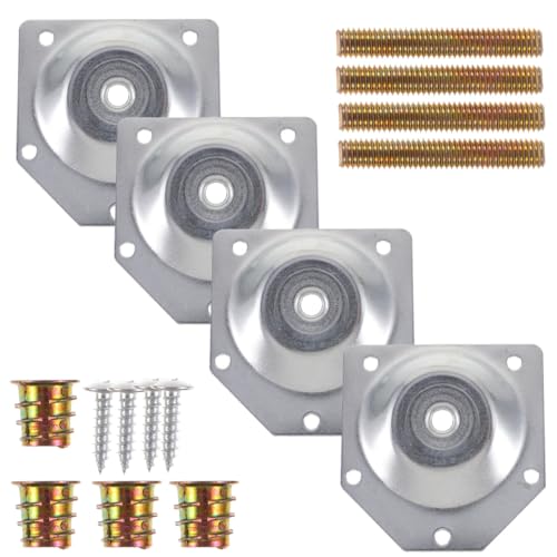 Veemoon Hardware for Solid Wood Legs 4pcs Angled Leg Fixing Plate Bracket for European Style Tables Chairs