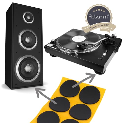 Adsamm® / 50 x self-Adhesive Anti-Slip Pads/Black / 0.79x0.79 in (20x20 mm) / Square/Stick-on Non-Slip EPDM Rubber Pads/Furniture Protective Pads