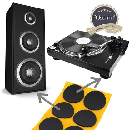 Adsamm® / 50 x self-Adhesive Anti-Slip Pads/Black / 0.79x0.79 in (20x20 mm) / Square/Stick-on Non-Slip EPDM Rubber Pads/Furniture Protective Pads