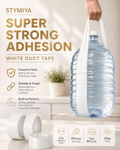 White Duct Tape Heavy Duty: 3Rolls*2IN*20Yards Wide Waterproof Outdoor Duck Furniture Repair Tape Bulk - Strong Adhesive Weather UV Resistant No-Residue Masking Tapes Patterns Variety - color: White, size: 3*2in*20yards